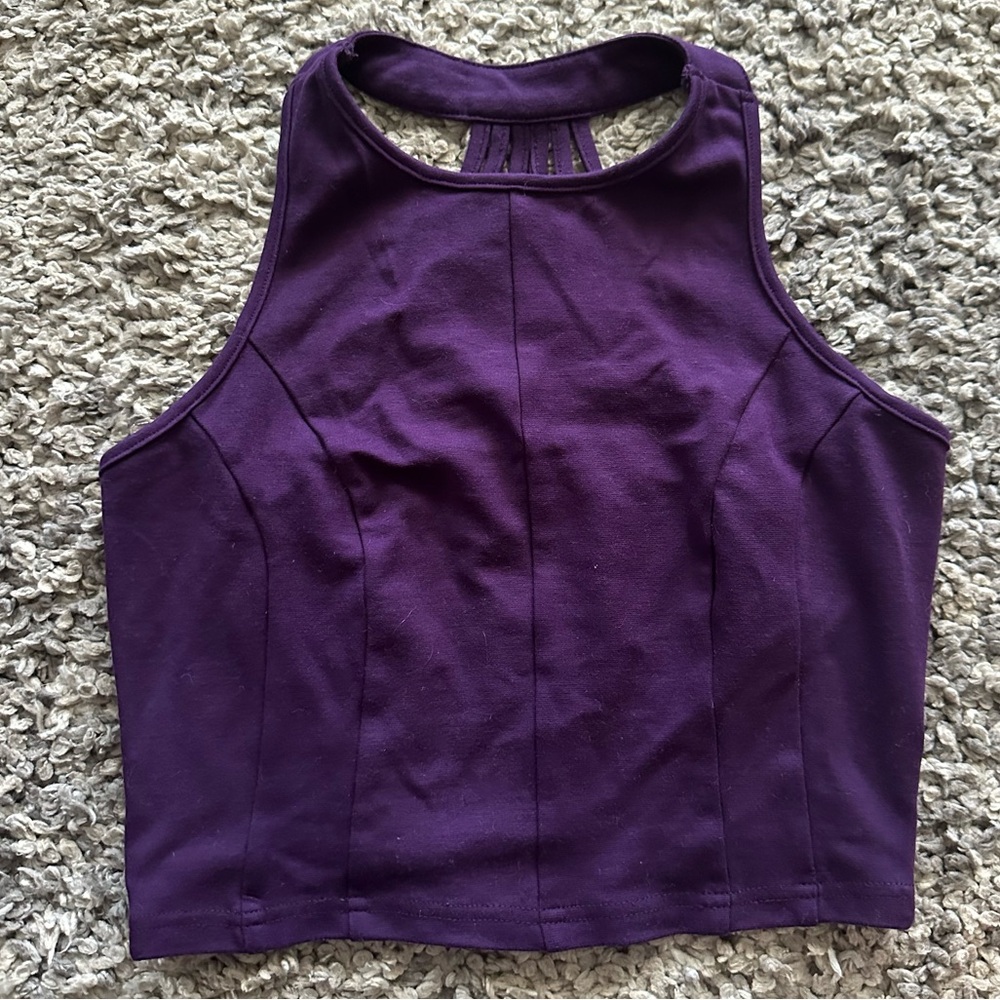 Purple halter crop top